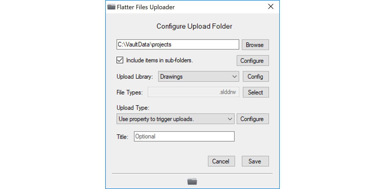 Uploader folder configuration