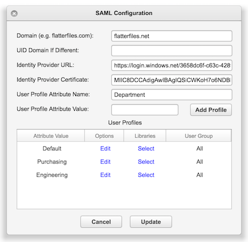 Company Saml Settings